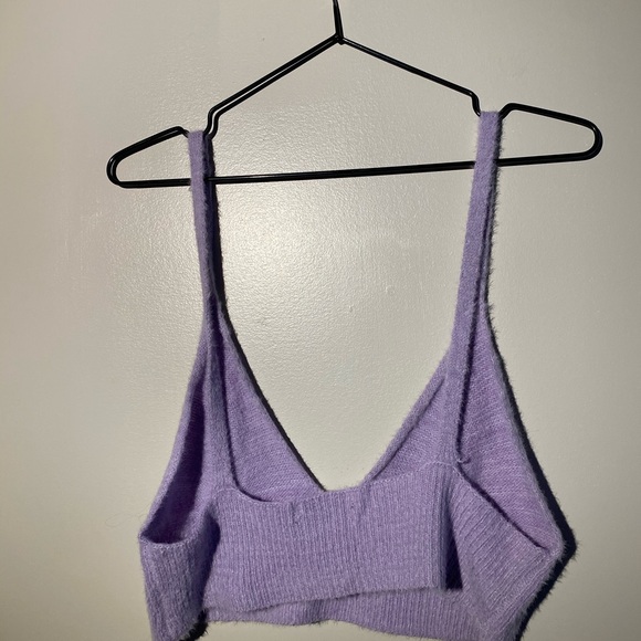 FUZZY Purple Bra Crop Top from Shein - Picture 2 of 3